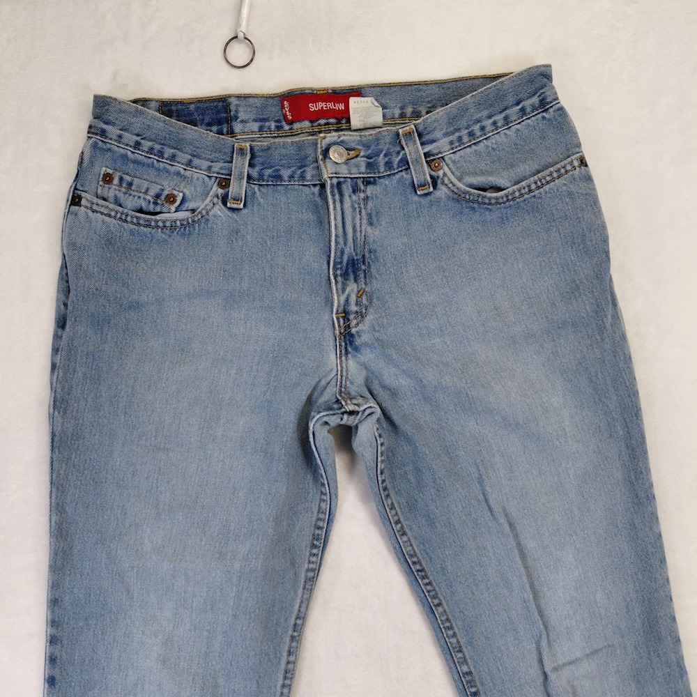 Levis 507 Superlow Slim Jeans Womens 11M Light Wash Vintage Made in USA 32x29 - Picture 2 of 8